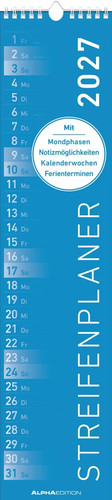 Streifenplaner blau 2027 - blau,