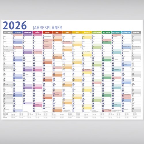 Wandkalender 2026 din a1 - wandkalender,
