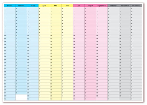 Immerwährender wandkalender - immerwährender,