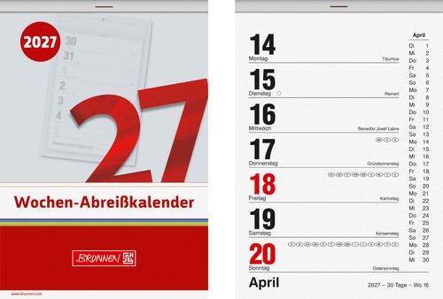 Wochen abreisskalender 2027 - abreisskalender,