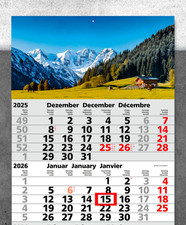 3-Monatskalender 2026 mit