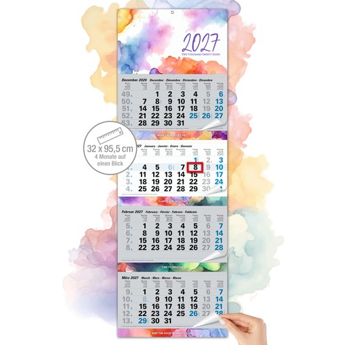 Monatskalender 2027 aquarell - 4,