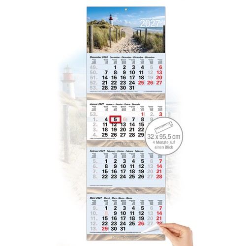 Monatskalender 2027 nordsee - 4,