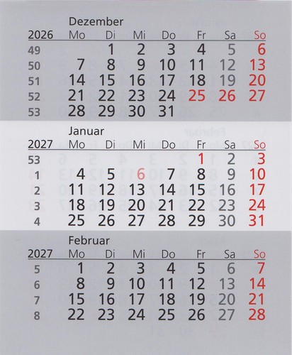 Kalenderblätter 2027 und - , 2028