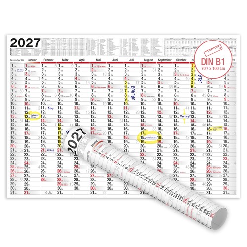 Wandkalender 2027 xxl - wandkalender, b1