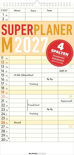 Superplaner 4 spalten 2027 - 4,